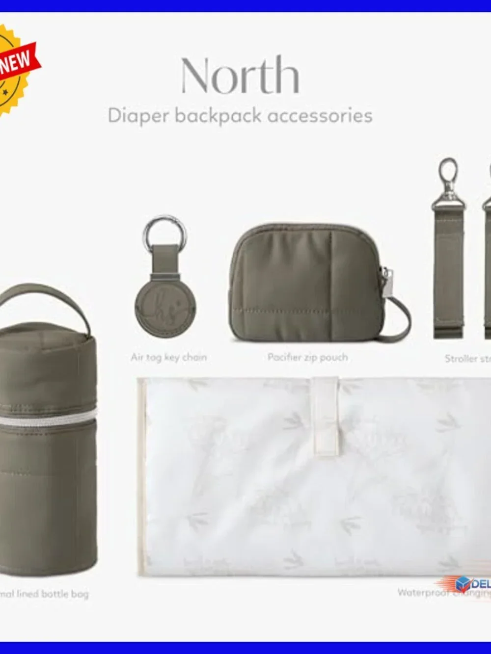 Large Travel Diaper Backpack Set with USB-C Port, Changing Pad, Bottle Bag